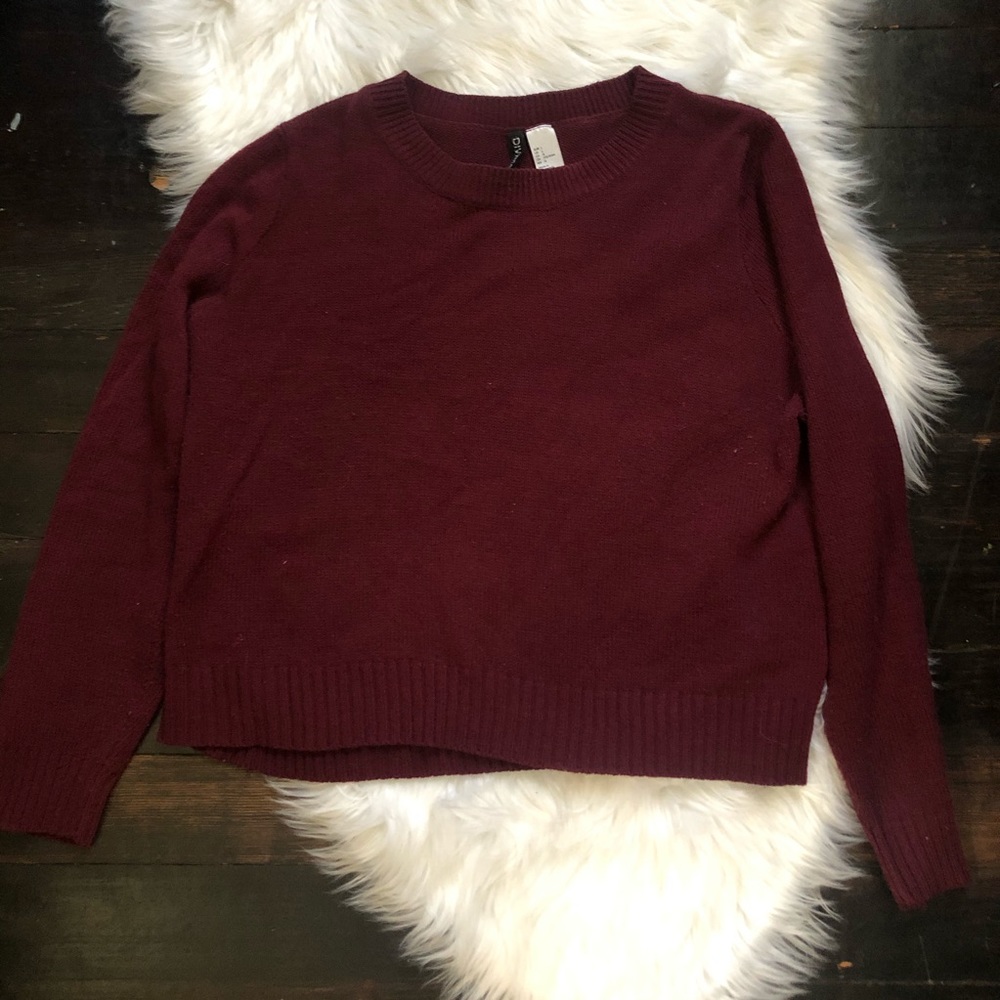 maroon crew neck sweater h&m divided size large